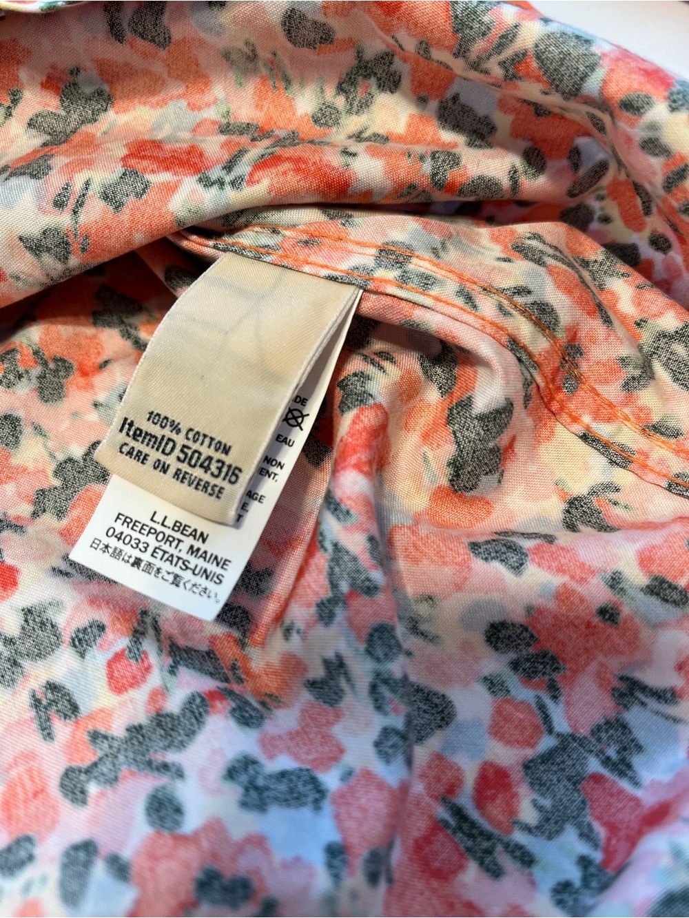 L.L. Bean women’s floral Blouse with Button size M Wrinkle Free 100% Cotton - Picture 5 of 10